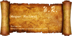 Weger Roland névjegykártya